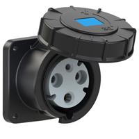 PCE 3339-6, CEE-Receptacle Flange 100x100 Straight 60A 2P3W 6h IP69k UL Approved (PCE360R6W)